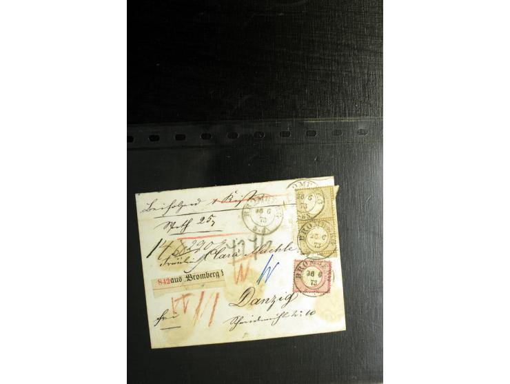 1872/75, ca. 280 Briefen, Karten und Ganzsachen, dabei viele interessante Belege, u.a. Mehrfachfrankaturen, Einheiten bis zum