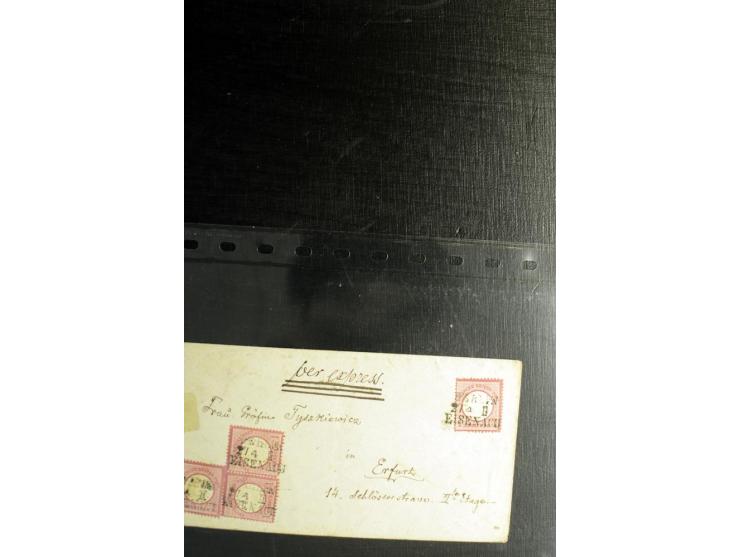 1872/75, ca. 280 Briefen, Karten und Ganzsachen, dabei viele interessante Belege, u.a. Mehrfachfrankaturen, Einheiten bis zum
