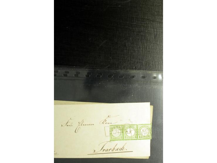 1872/75, ca. 280 Briefen, Karten und Ganzsachen, dabei viele interessante Belege, u.a. Mehrfachfrankaturen, Einheiten bis zum