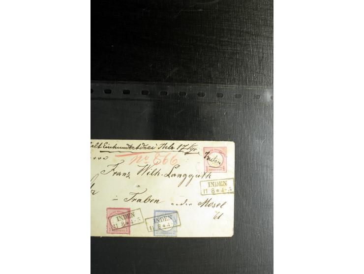 1872/75, ca. 280 Briefen, Karten und Ganzsachen, dabei viele interessante Belege, u.a. Mehrfachfrankaturen, Einheiten bis zum