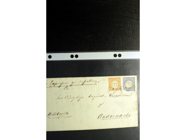 1872/75, ca. 280 Briefen, Karten und Ganzsachen, dabei viele interessante Belege, u.a. Mehrfachfrankaturen, Einheiten bis zum