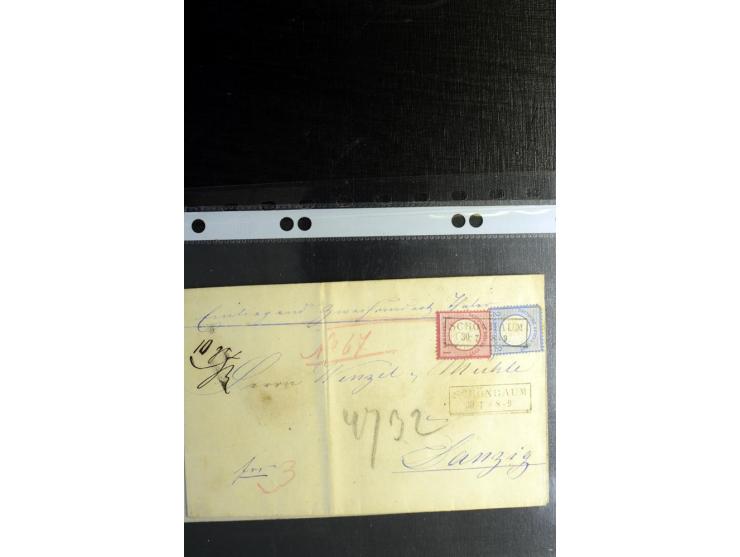 1872/75, ca. 280 Briefen, Karten und Ganzsachen, dabei viele interessante Belege, u.a. Mehrfachfrankaturen, Einheiten bis zum