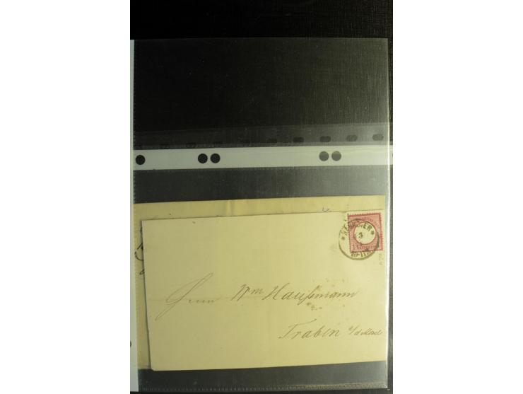 1872/75, ca. 280 Briefen, Karten und Ganzsachen, dabei viele interessante Belege, u.a. Mehrfachfrankaturen, Einheiten bis zum