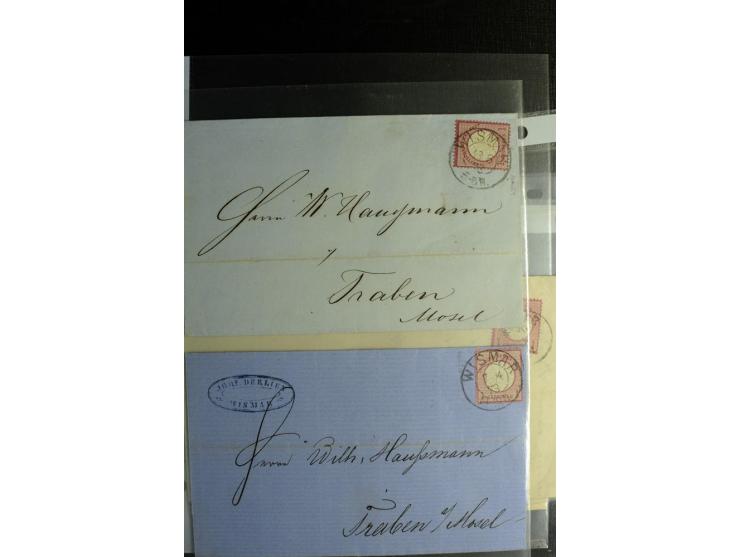 1872/75, ca. 280 Briefen, Karten und Ganzsachen, dabei viele interessante Belege, u.a. Mehrfachfrankaturen, Einheiten bis zum