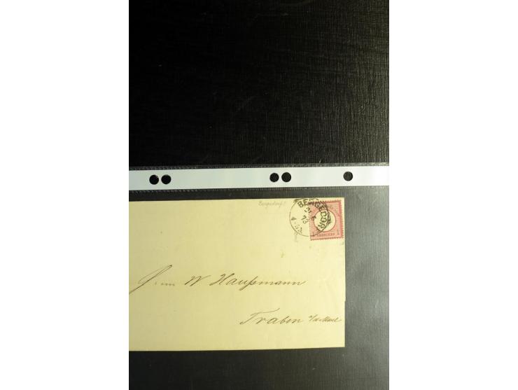 1872/75, ca. 280 Briefen, Karten und Ganzsachen, dabei viele interessante Belege, u.a. Mehrfachfrankaturen, Einheiten bis zum