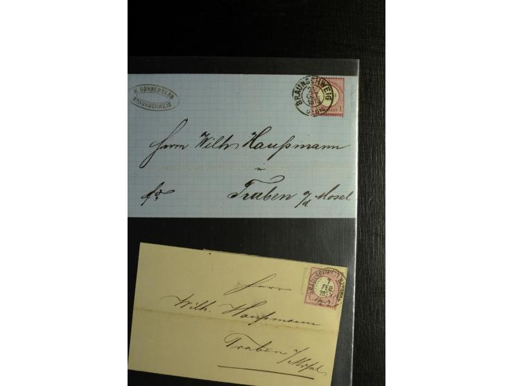 1872/75, ca. 280 Briefen, Karten und Ganzsachen, dabei viele interessante Belege, u.a. Mehrfachfrankaturen, Einheiten bis zum