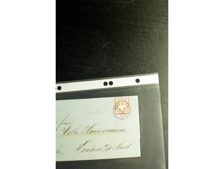 1872/75, ca. 280 Briefen, Karten und Ganzsachen, dabei viele interessante Belege, u.a. Mehrfachfrankaturen, Einheiten bis zum