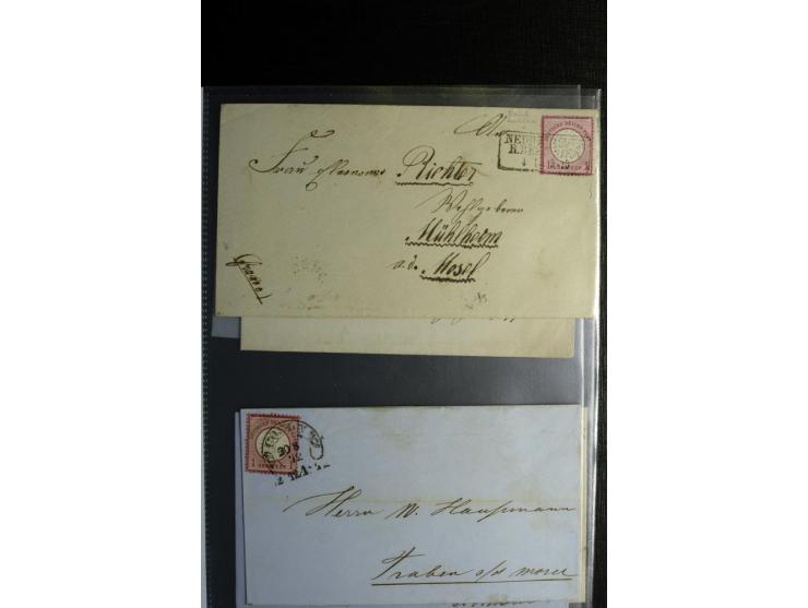 1872/75, ca. 280 Briefen, Karten und Ganzsachen, dabei viele interessante Belege, u.a. Mehrfachfrankaturen, Einheiten bis zum