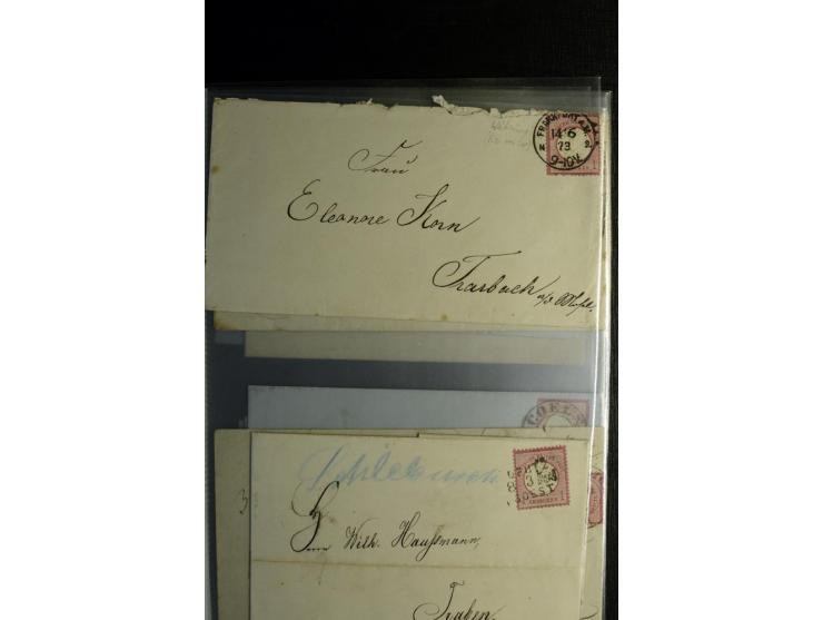 1872/75, ca. 280 Briefen, Karten und Ganzsachen, dabei viele interessante Belege, u.a. Mehrfachfrankaturen, Einheiten bis zum