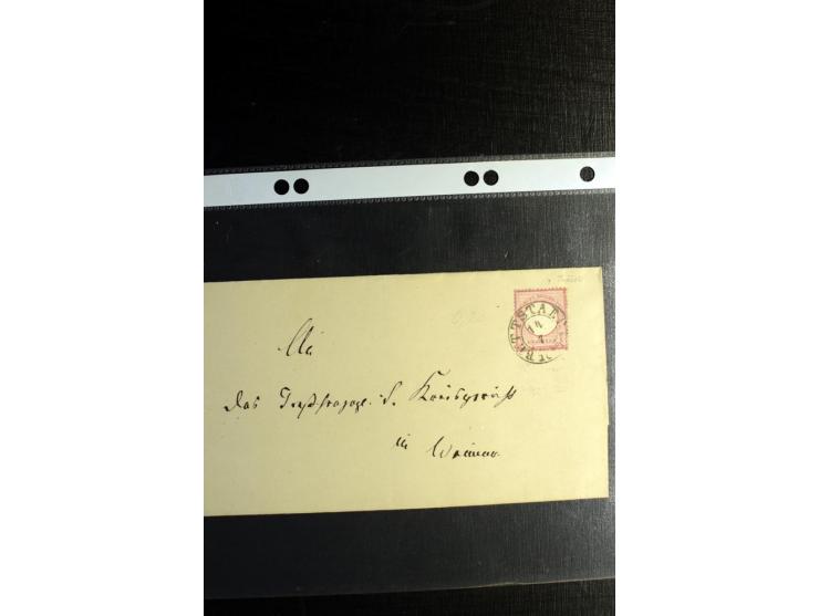 1872/75, ca. 280 Briefen, Karten und Ganzsachen, dabei viele interessante Belege, u.a. Mehrfachfrankaturen, Einheiten bis zum