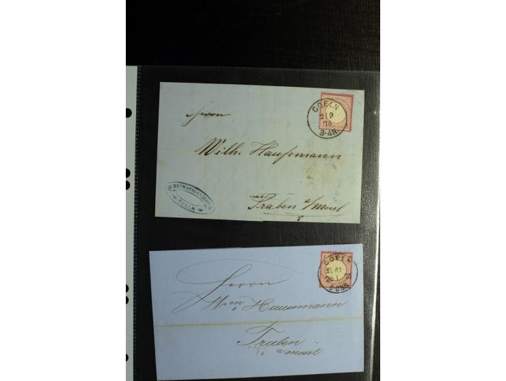 1872/75, ca. 280 Briefen, Karten und Ganzsachen, dabei viele interessante Belege, u.a. Mehrfachfrankaturen, Einheiten bis zum