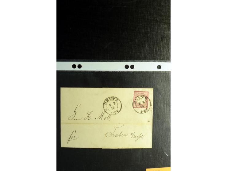 1872/75, ca. 280 Briefen, Karten und Ganzsachen, dabei viele interessante Belege, u.a. Mehrfachfrankaturen, Einheiten bis zum