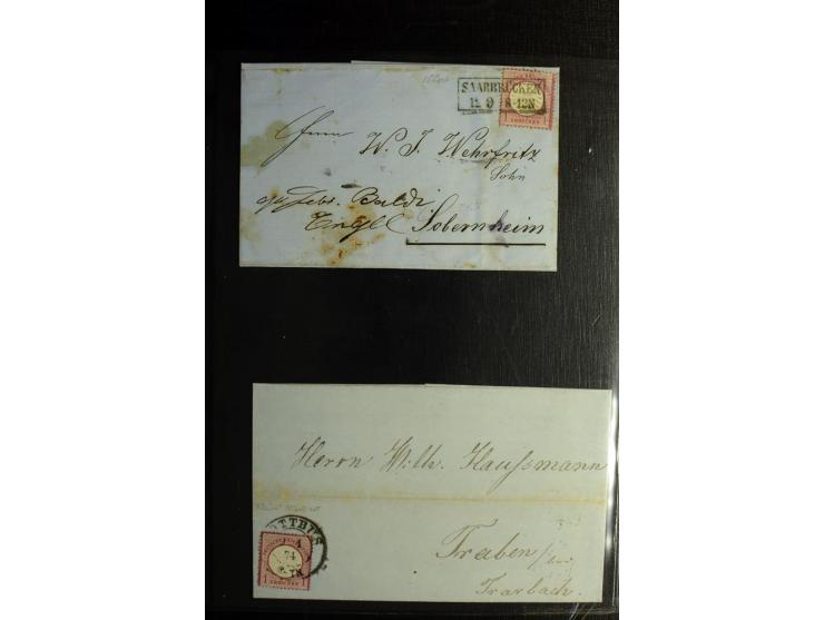 1872/75, ca. 280 Briefen, Karten und Ganzsachen, dabei viele interessante Belege, u.a. Mehrfachfrankaturen, Einheiten bis zum