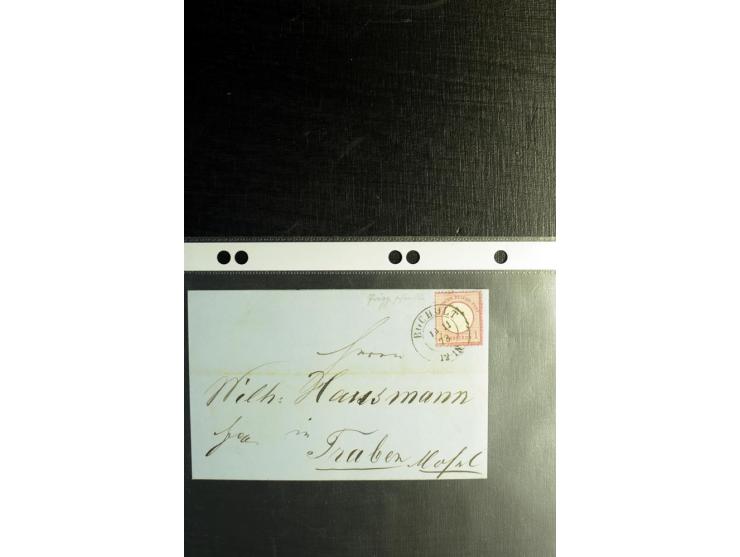 1872/75, ca. 280 Briefen, Karten und Ganzsachen, dabei viele interessante Belege, u.a. Mehrfachfrankaturen, Einheiten bis zum