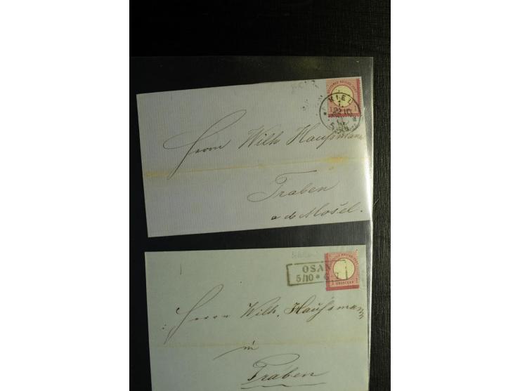 1872/75, ca. 280 Briefen, Karten und Ganzsachen, dabei viele interessante Belege, u.a. Mehrfachfrankaturen, Einheiten bis zum