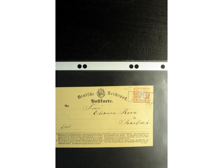 1872/75, ca. 280 Briefen, Karten und Ganzsachen, dabei viele interessante Belege, u.a. Mehrfachfrankaturen, Einheiten bis zum