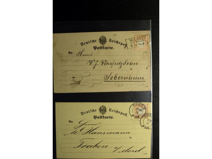 1872/75, ca. 280 Briefen, Karten und Ganzsachen, dabei viele interessante Belege, u.a. Mehrfachfrankaturen, Einheiten bis zum