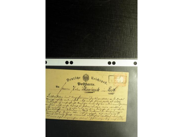 1872/75, ca. 280 Briefen, Karten und Ganzsachen, dabei viele interessante Belege, u.a. Mehrfachfrankaturen, Einheiten bis zum