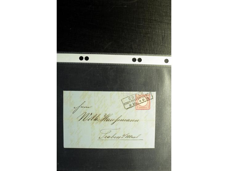 1872/75, ca. 280 Briefen, Karten und Ganzsachen, dabei viele interessante Belege, u.a. Mehrfachfrankaturen, Einheiten bis zum