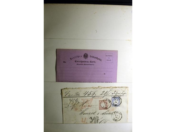 1872/1875, Album mit ca. 190 Brustschild-Frankaturen und Ganzsachen, dabei R-Briefe, Wert- und Paketbegleitbriefe, interessan
