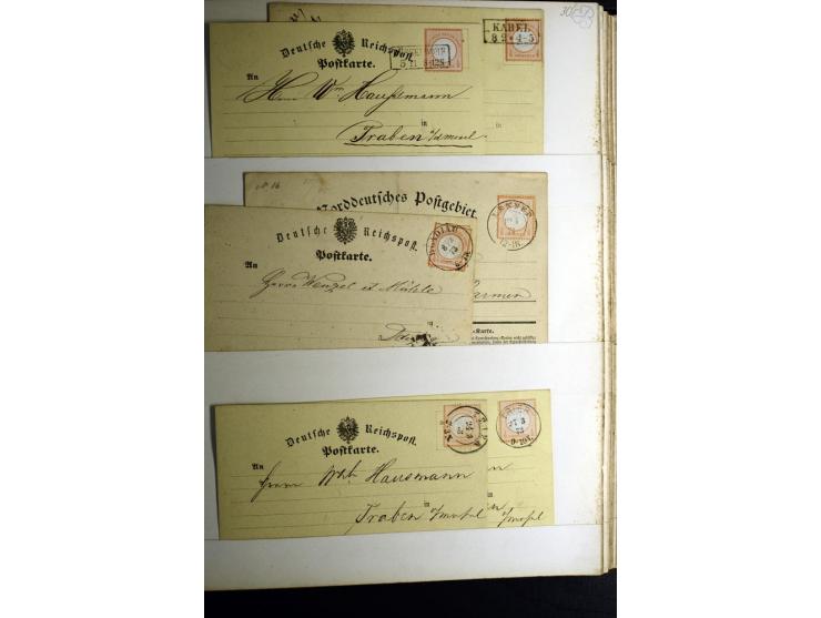 1872/1875, Album mit ca. 190 Brustschild-Frankaturen und Ganzsachen, dabei R-Briefe, Wert- und Paketbegleitbriefe, interessan