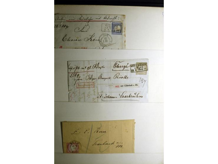 1872/1875, Album mit ca. 190 Brustschild-Frankaturen und Ganzsachen, dabei R-Briefe, Wert- und Paketbegleitbriefe, interessan