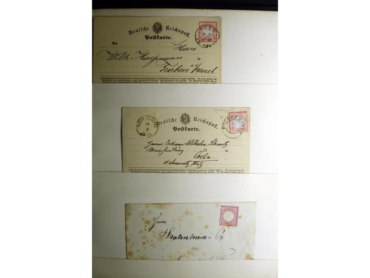1872/1875, Album mit ca. 190 Brustschild-Frankaturen und Ganzsachen, dabei R-Briefe, Wert- und Paketbegleitbriefe, interessan