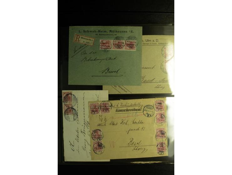 1900/1918, umfangreiche Sammlung mit über 400 Briefen und Karten, dabei viele Einzel- und Mehrfachfrankaturen, R-Briefe, Misc