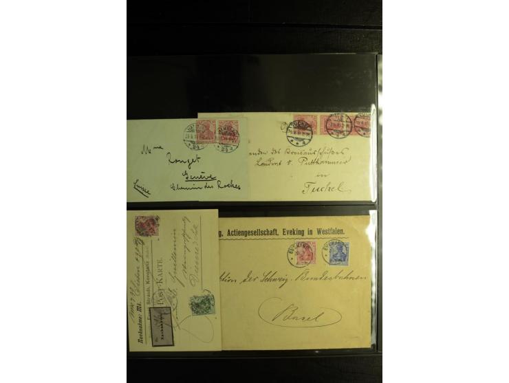 1900/1918, umfangreiche Sammlung mit über 400 Briefen und Karten, dabei viele Einzel- und Mehrfachfrankaturen, R-Briefe, Misc
