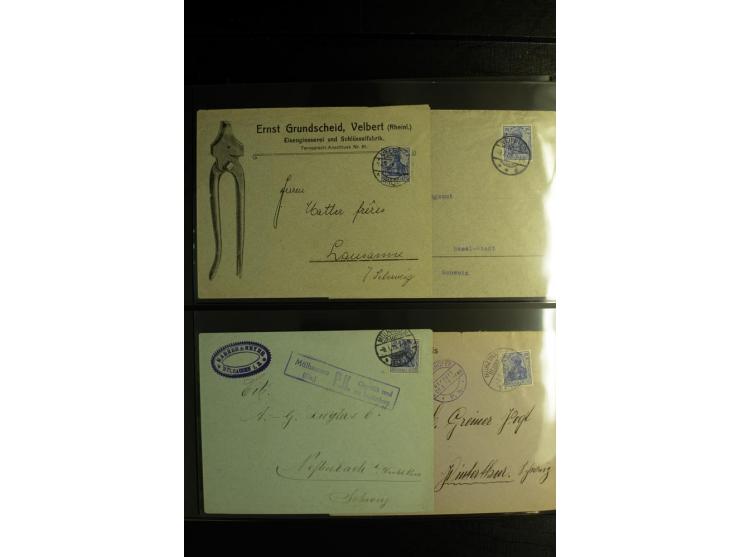 1900/1918, umfangreiche Sammlung mit über 400 Briefen und Karten, dabei viele Einzel- und Mehrfachfrankaturen, R-Briefe, Misc
