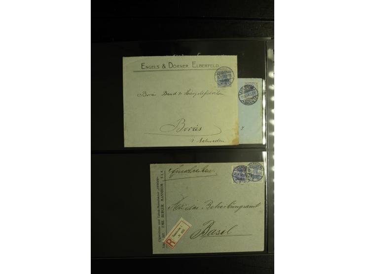 1900/1918, umfangreiche Sammlung mit über 400 Briefen und Karten, dabei viele Einzel- und Mehrfachfrankaturen, R-Briefe, Misc