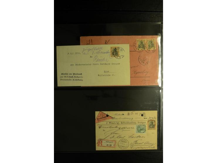 1900/1918, umfangreiche Sammlung mit über 400 Briefen und Karten, dabei viele Einzel- und Mehrfachfrankaturen, R-Briefe, Misc