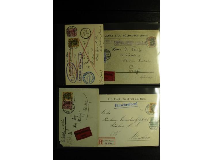 1900/1918, umfangreiche Sammlung mit über 400 Briefen und Karten, dabei viele Einzel- und Mehrfachfrankaturen, R-Briefe, Misc