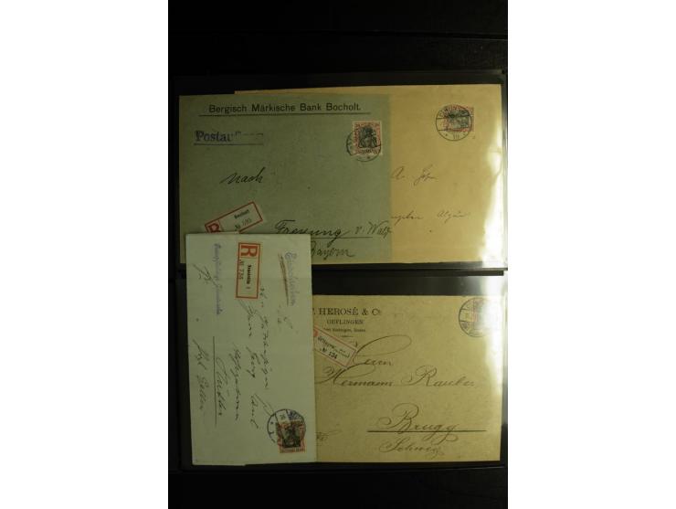 1900/1918, umfangreiche Sammlung mit über 400 Briefen und Karten, dabei viele Einzel- und Mehrfachfrankaturen, R-Briefe, Misc