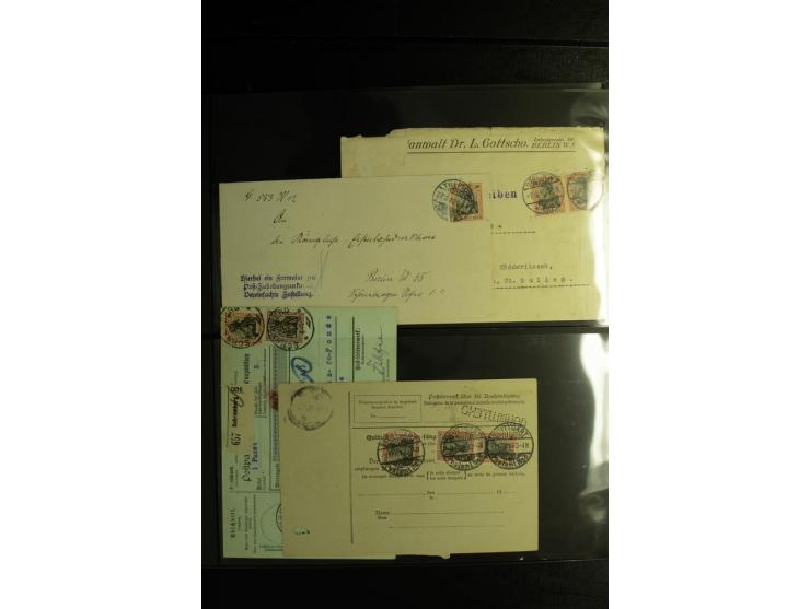 1900/1918, umfangreiche Sammlung mit über 400 Briefen und Karten, dabei viele Einzel- und Mehrfachfrankaturen, R-Briefe, Misc