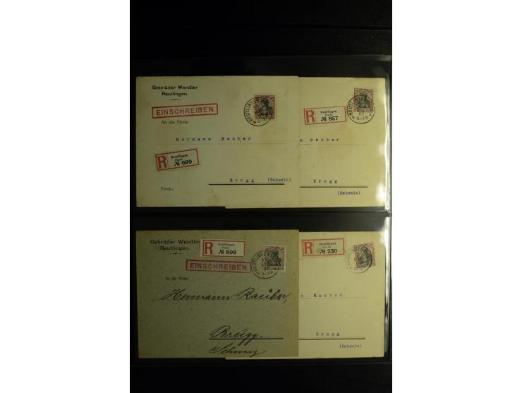 1900/1918, umfangreiche Sammlung mit über 400 Briefen und Karten, dabei viele Einzel- und Mehrfachfrankaturen, R-Briefe, Misc