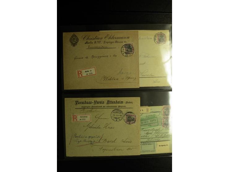 1900/1918, umfangreiche Sammlung mit über 400 Briefen und Karten, dabei viele Einzel- und Mehrfachfrankaturen, R-Briefe, Misc