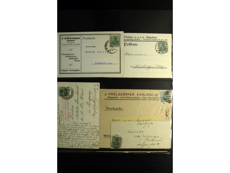 1900/1918, umfangreiche Sammlung mit über 400 Briefen und Karten, dabei viele Einzel- und Mehrfachfrankaturen, R-Briefe, Misc