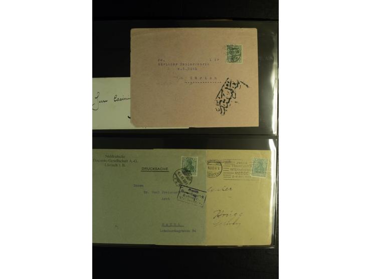1900/1918, umfangreiche Sammlung mit über 400 Briefen und Karten, dabei viele Einzel- und Mehrfachfrankaturen, R-Briefe, Misc
