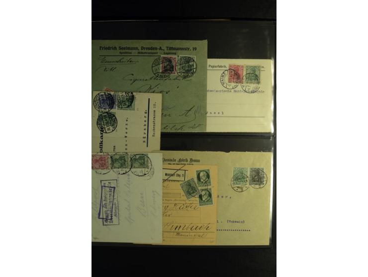 1900/1918, umfangreiche Sammlung mit über 400 Briefen und Karten, dabei viele Einzel- und Mehrfachfrankaturen, R-Briefe, Misc