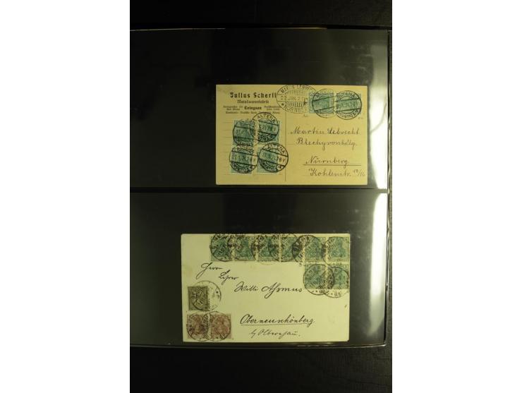 1900/1918, umfangreiche Sammlung mit über 400 Briefen und Karten, dabei viele Einzel- und Mehrfachfrankaturen, R-Briefe, Misc