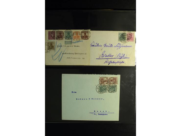 1900/1918, umfangreiche Sammlung mit über 400 Briefen und Karten, dabei viele Einzel- und Mehrfachfrankaturen, R-Briefe, Misc