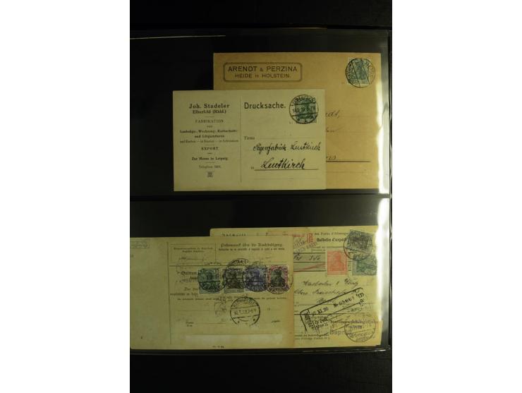 1900/1918, umfangreiche Sammlung mit über 400 Briefen und Karten, dabei viele Einzel- und Mehrfachfrankaturen, R-Briefe, Misc