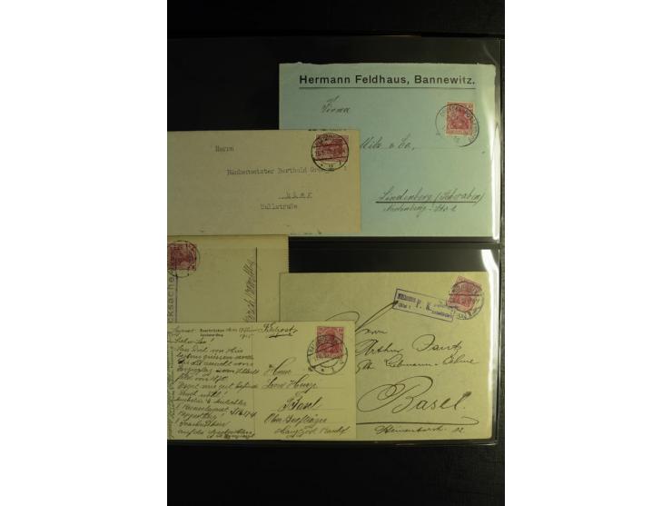 1900/1918, umfangreiche Sammlung mit über 400 Briefen und Karten, dabei viele Einzel- und Mehrfachfrankaturen, R-Briefe, Misc