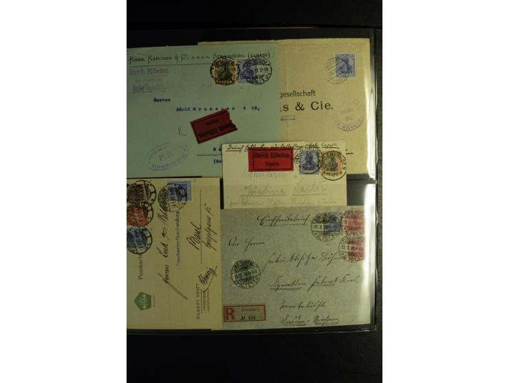 1900/1918, umfangreiche Sammlung mit über 400 Briefen und Karten, dabei viele Einzel- und Mehrfachfrankaturen, R-Briefe, Misc