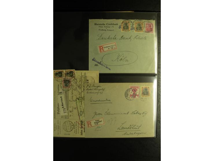 1900/1918, umfangreiche Sammlung mit über 400 Briefen und Karten, dabei viele Einzel- und Mehrfachfrankaturen, R-Briefe, Misc