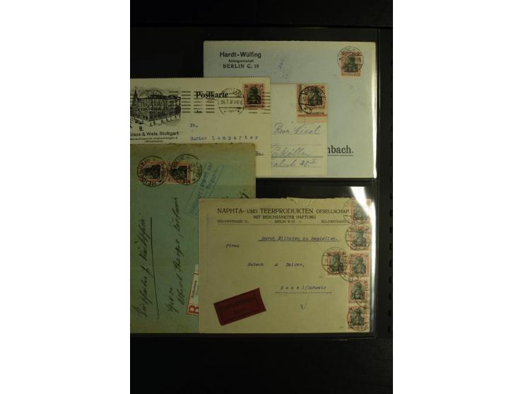 1900/1918, umfangreiche Sammlung mit über 400 Briefen und Karten, dabei viele Einzel- und Mehrfachfrankaturen, R-Briefe, Misc