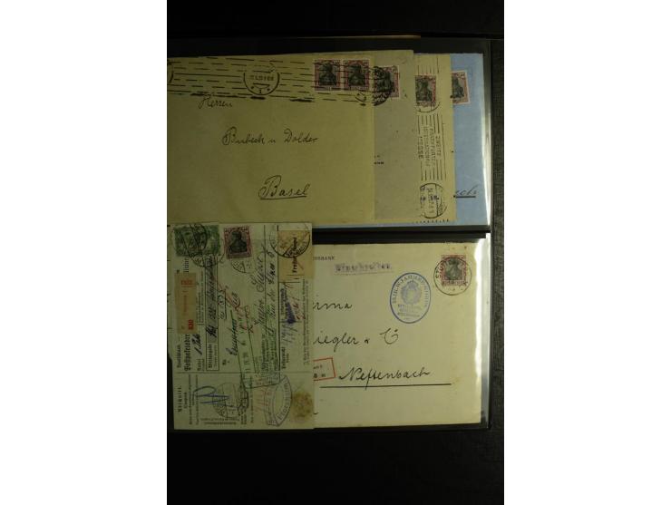 1900/1918, umfangreiche Sammlung mit über 400 Briefen und Karten, dabei viele Einzel- und Mehrfachfrankaturen, R-Briefe, Misc