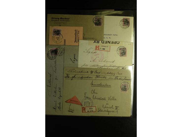 1900/1918, umfangreiche Sammlung mit über 400 Briefen und Karten, dabei viele Einzel- und Mehrfachfrankaturen, R-Briefe, Misc