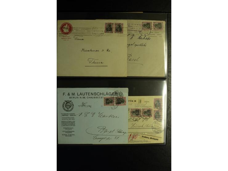 1900/1918, umfangreiche Sammlung mit über 400 Briefen und Karten, dabei viele Einzel- und Mehrfachfrankaturen, R-Briefe, Misc